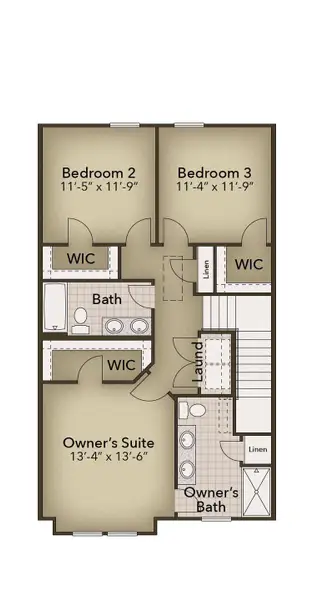 2D floor plan layout for the The Lotus by Chesapeake Homes in Riverwalk Pointe at Mallory Creek, Leland, NC (Image 4).