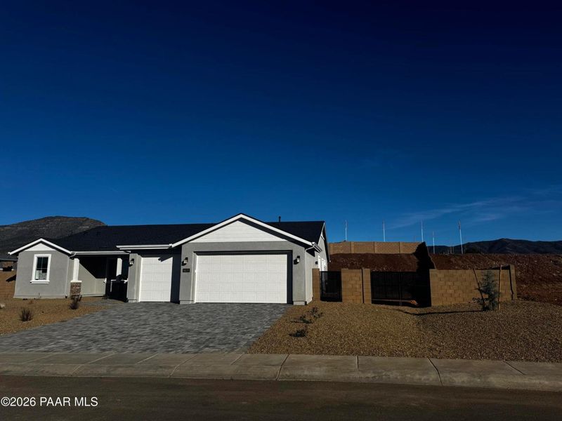 Front exterior of a new home in Morningstar, Prescott Valley, AZ, highlighting curb appeal (Image 17).