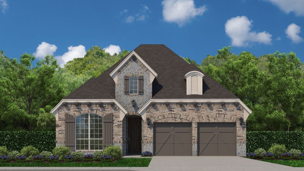 Plan 1145 Elevation C with Stone