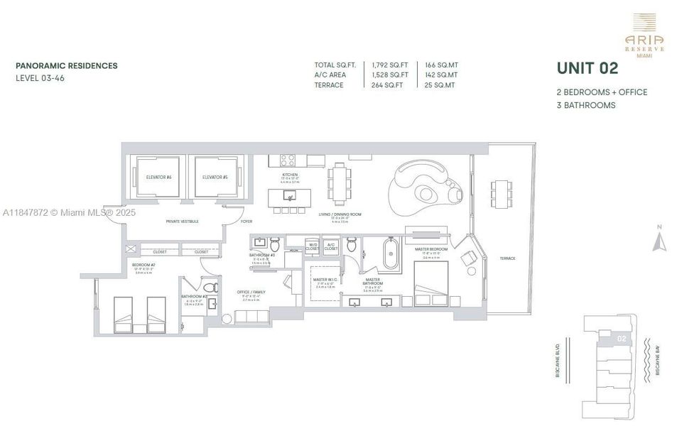 2D floor plan layout of this home in Aria Reserve, Miami, FL (Image 7).