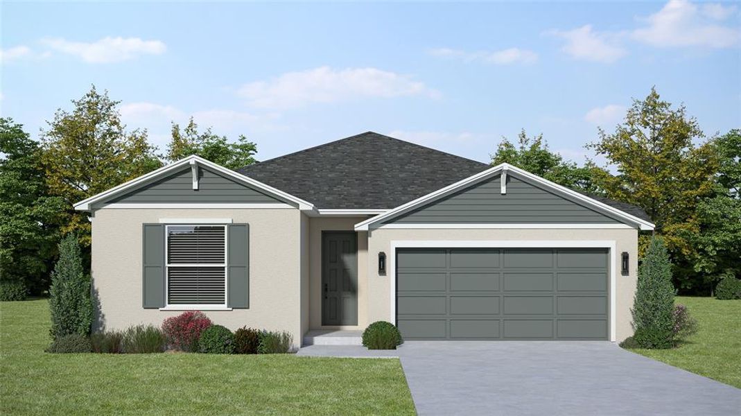 Front exterior of a new home in , Palm Coast, FL, highlighting curb appeal (Image 1). Front exterior of a new home in , Palm Coast, FL, highlighting curb appeal (Image 1).