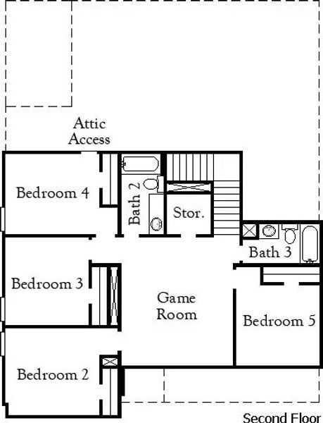 2D floor plan layout of this home in Windrose Green, Angleton, TX (Image 3).