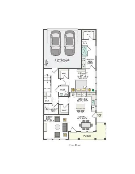 2D floor plan layout for the Waterline by Tri Pointe Homes in Paley Park at Easton Park, Austin, TX (Image 4). 2D floor plan layout for the Waterline by Tri Pointe Homes in Paley Park at Easton Park, Austin, TX (Image 4).