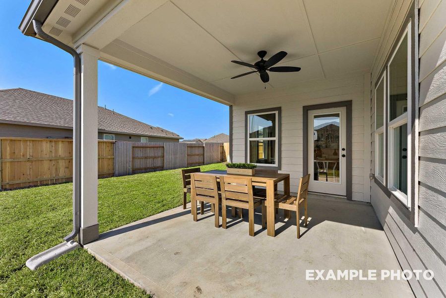 Exterior details and patio area of a home in Sundance Cove, Crosby (Image 3).