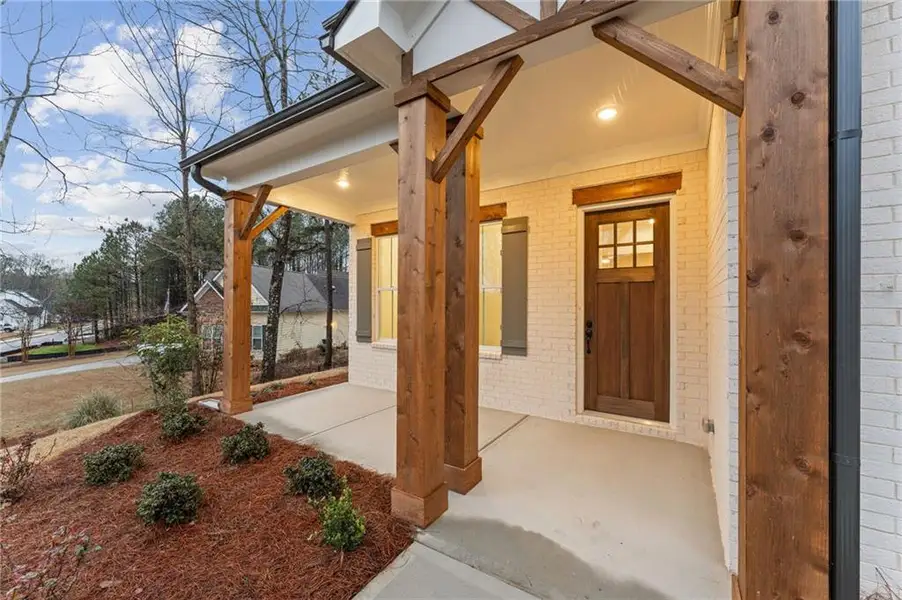 Exterior details and patio area of a home in The Reserve at Knollwood, Canton (Image 21).