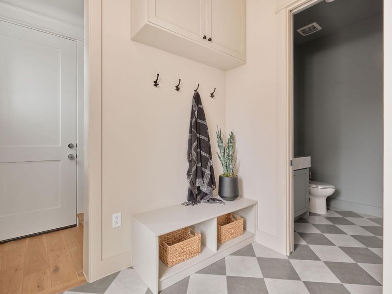 Mudroom featuring light floors and baseboards Mudroom featuring light floors and baseboards