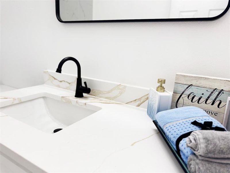 Bathroom view of vanity