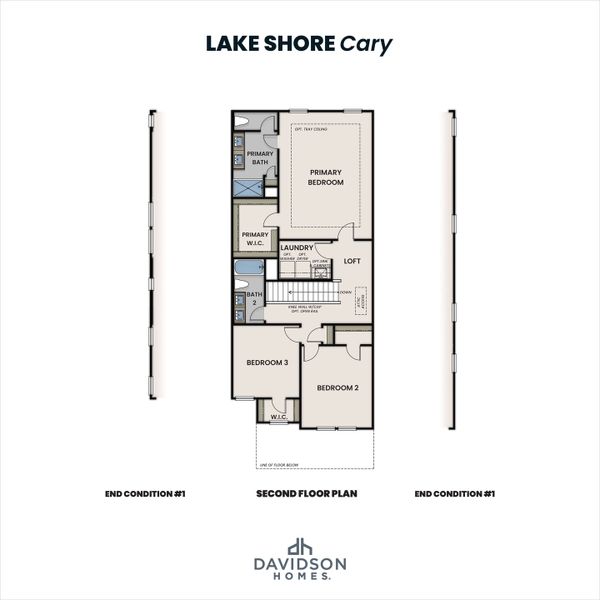2D floor plan layout for the The Cary B - LS by Davidson Homes LLC in Lake Shore, Winder, GA (Image 3).