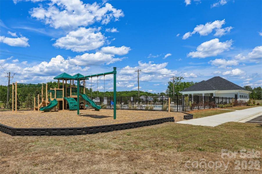 community pool and cabana- in section of neighborhood across the street