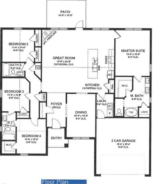 2D floor plan layout of this home in South Gulf Cove, Port Charlotte, FL (Image 3).