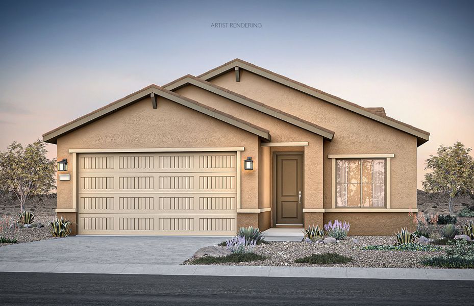 Representative exterior photo of a completed home built from the Vervain by Pulte Homes in Hayden Estates, Buckeye, AZ (Image 19).