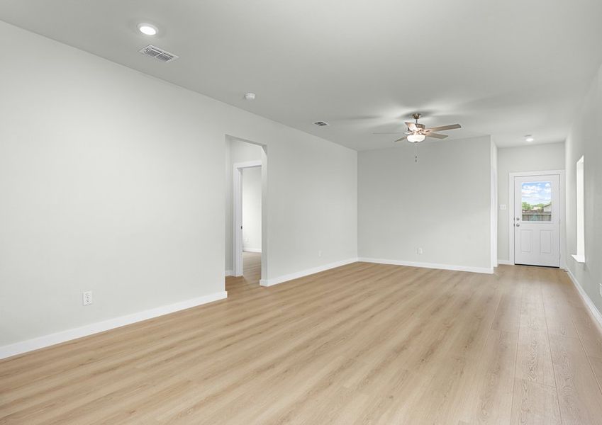 Spacious living room for gathering.
