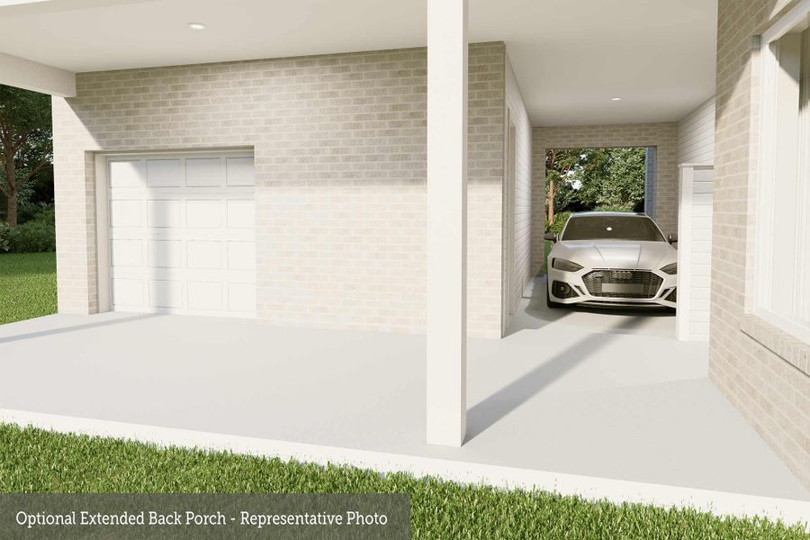 Representative exterior details of a home built from the The Harkins by David Weekley Homes in Easthaven at Bridgeland Central - Horizon Collection, Cypress (Image 3).