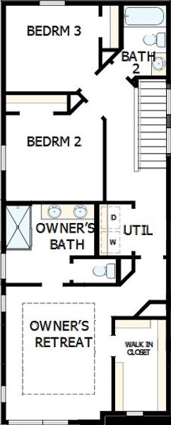 2D floor plan layout of this home in NoVi Chatham Park - The Mews Collection, Pittsboro, NC (Image 3).