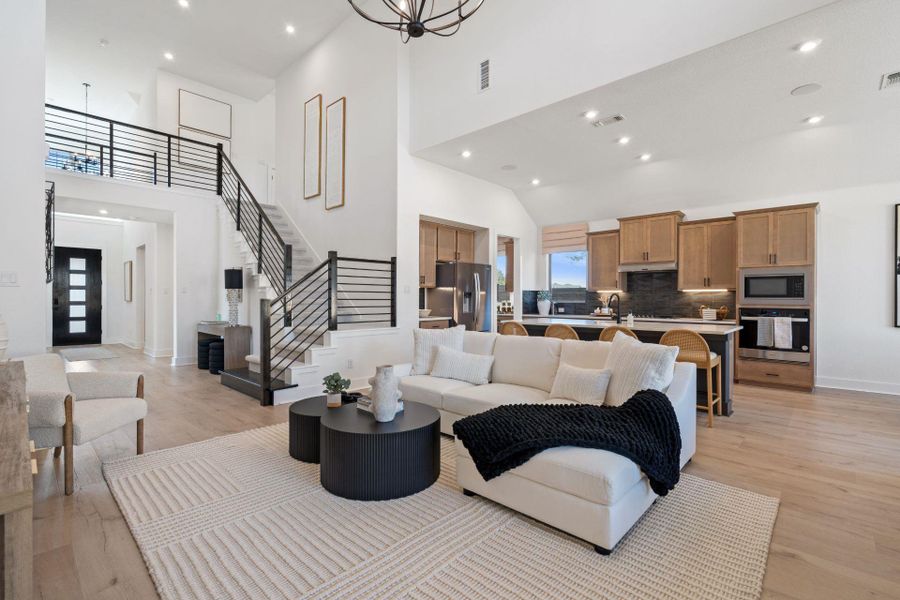 Family Room with soaring ceiling  - Representative Photo