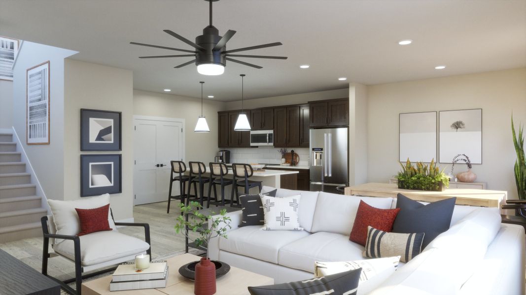 Furnished interior view inside a new home in Freedom at Anthem, Kyle (Image 5). Furnished interior view inside a new home in Freedom at Anthem, Kyle (Image 5).