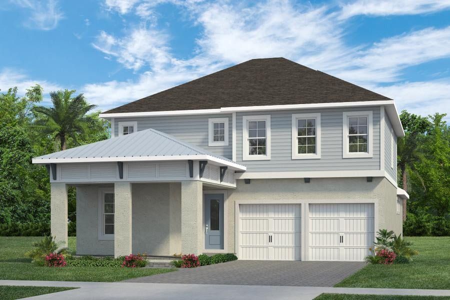 Representative exterior photo of a completed home built from the Frost by Rockwell Homes in Northlake at Ovation, Winter Garden, FL (Image 31). Representative exterior photo of a completed home built from the Frost by Rockwell Homes in Northlake at Ovation, Winter Garden, FL (Image 31).