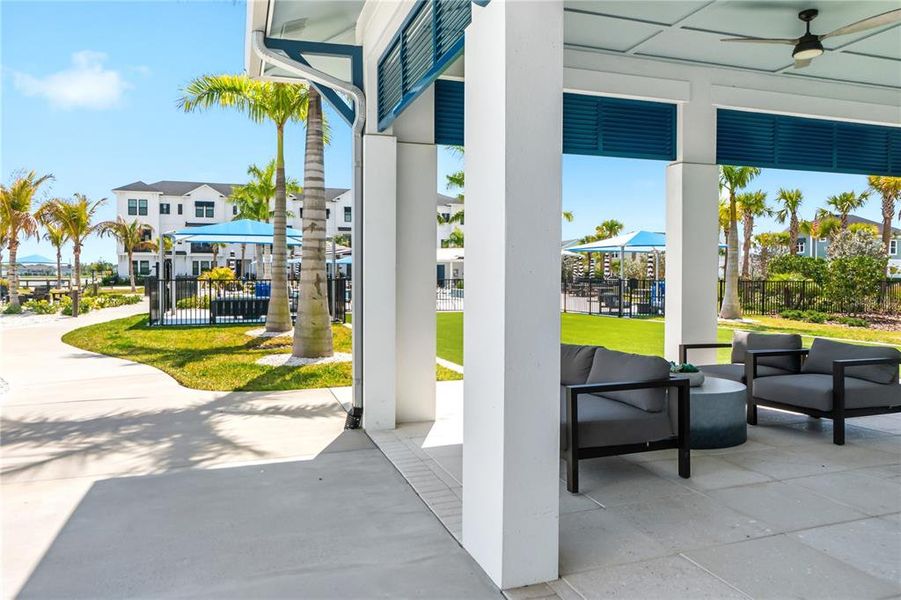 Exterior details and patio area of a home in Emerald Landing at Waterside at Lakewood Ranch – Cottage Series, Sarasota (Image 30). Exterior details and patio area of a home in Emerald Landing at Waterside at Lakewood Ranch – Cottage Series, Sarasota (Image 30).