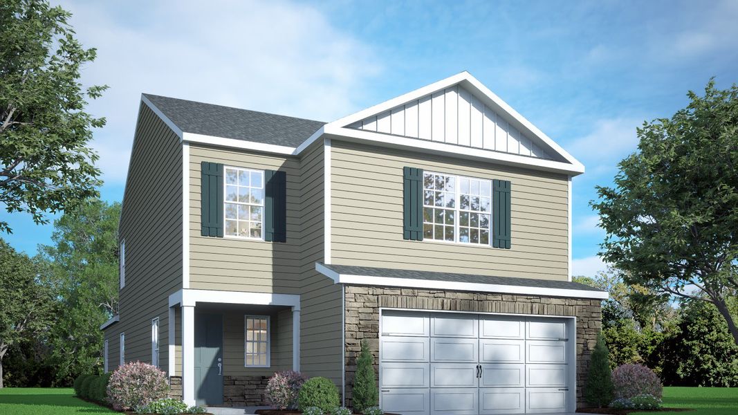 Representative exterior photo of a completed home built from the Manning - Express by D.R. Horton in Carter Ridge, Greenville, NC (Image 5).