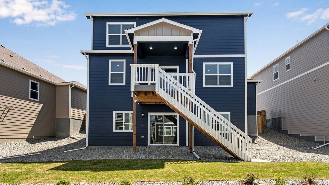 Exterior details and patio area of a home in Trails at Crowfoot, Parker (Image 28).