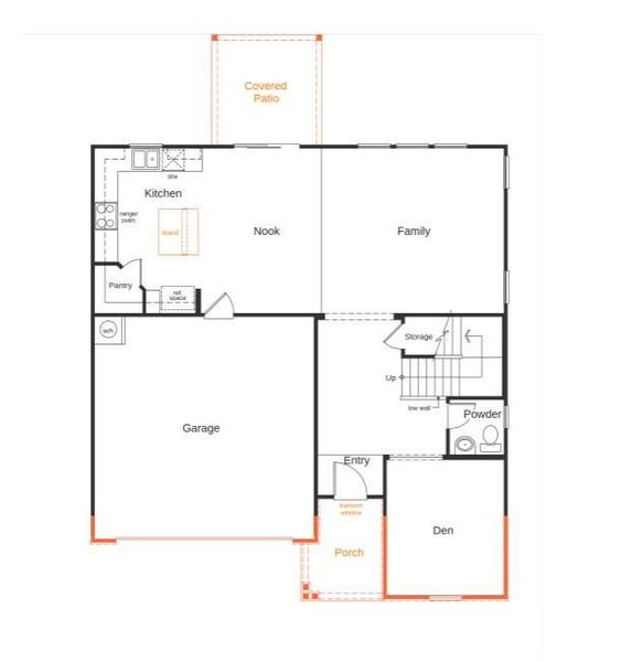 2D floor plan layout of this home in Bella Vista Heritage, Denver, NC (Image 3).