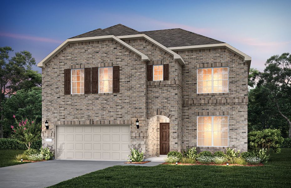 Representative exterior photo of a completed home built from the Sweetwater by Pulte Homes in Sonoma Verde, Rockwall, TX (Image 2). Representative exterior photo of a completed home built from the Sweetwater by Pulte Homes in Sonoma Verde, Rockwall, TX (Image 2).