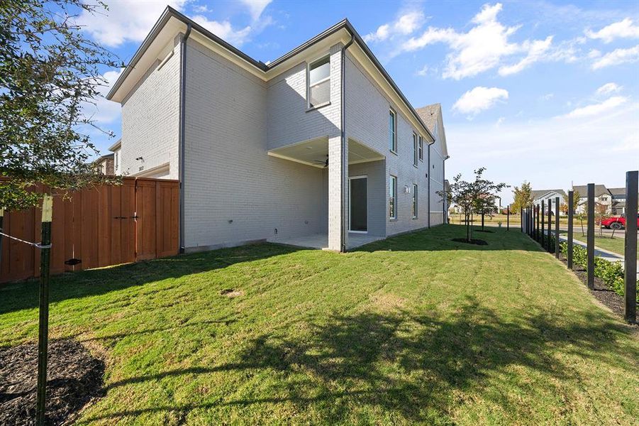 Exterior details and patio area of a home in Fields - 40' Lots, Frisco (Image 3). Exterior details and patio area of a home in Fields - 40' Lots, Frisco (Image 3).