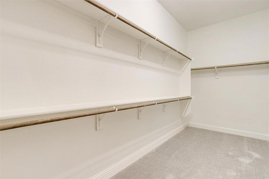 Spacious closet with carpet floors