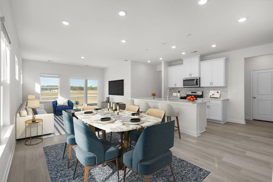 Furnished interior view inside a new home in Waterside - Boardwalk Series, Longs (Image 3). Furnished interior view inside a new home in Waterside - Boardwalk Series, Longs (Image 3).