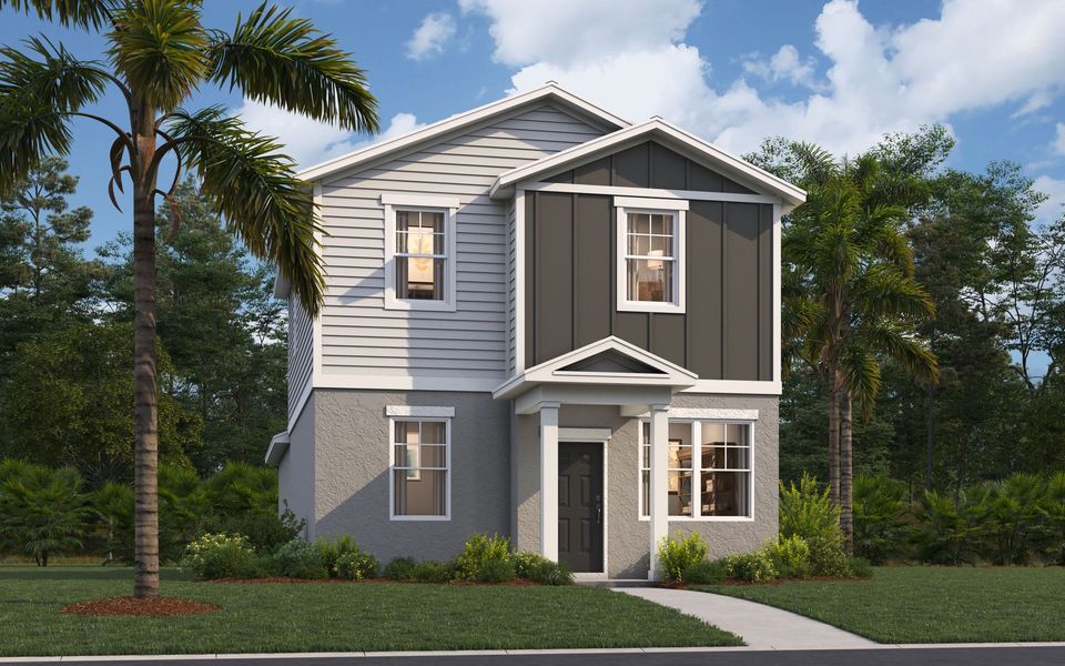 Representative exterior photo of a completed home built from the Logan by Stanley Martin Homes in Brack Ranch, St. Cloud, FL (Image 24). Representative exterior photo of a completed home built from the Logan by Stanley Martin Homes in Brack Ranch, St. Cloud, FL (Image 24).