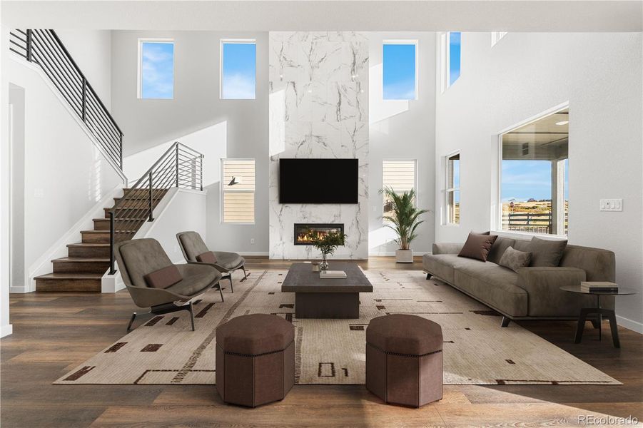 Furnished interior view inside a new home in Portrait at The Canyons, Castle Pines (Image 8).