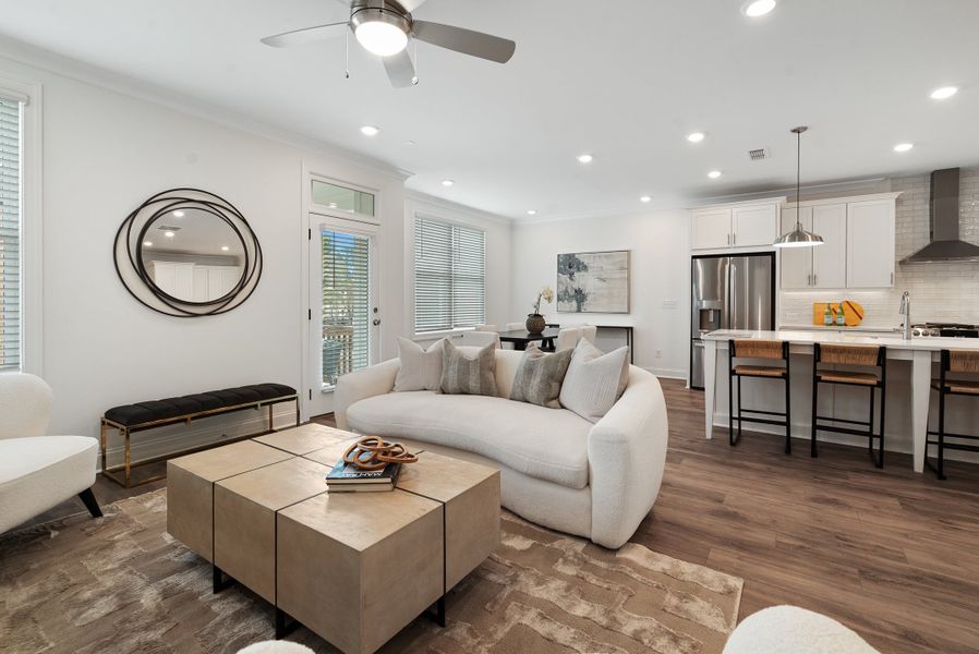Representative furnished interior of a home built from the The Stockton by The Providence Group in Evanshire Townhomes, Duluth (Image 14).