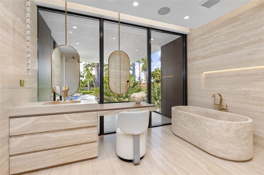 Furnished interior view inside a new home in , Miami Beach (Image 16). Furnished interior view inside a new home in , Miami Beach (Image 16).