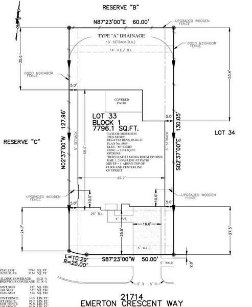 21714 Emerton Crescent Way Preliminary Plot Plan