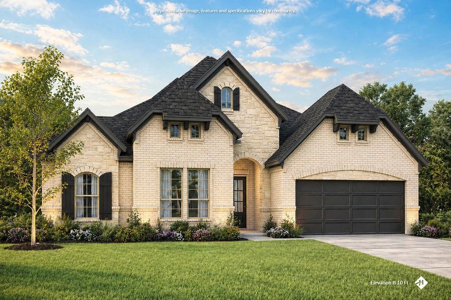 Front exterior of a new home in Hayes Crossing, Midlothian, TX, highlighting curb appeal (Image 26).