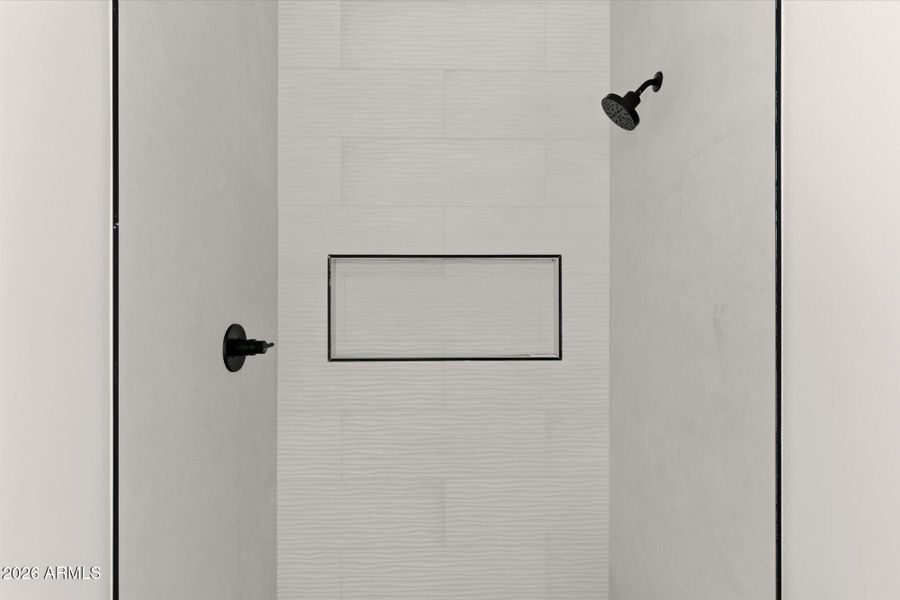 Walk-In Shower w Tile Surround & Niche Walk-In Shower w Tile Surround & Niche