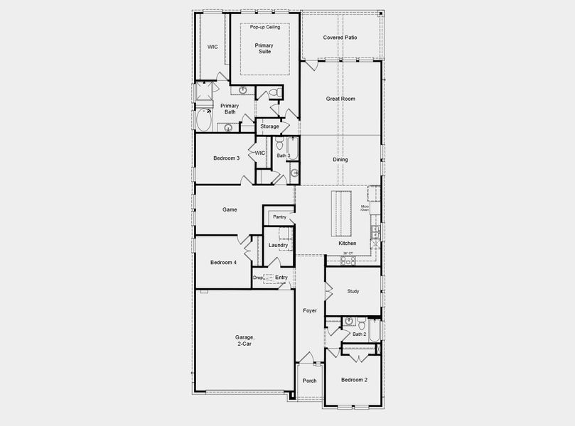 2D floor plan layout for the Enfield by Taylor Morrison in Turners Crossing, Austin, TX (Image 3). 2D floor plan layout for the Enfield by Taylor Morrison in Turners Crossing, Austin, TX (Image 3).