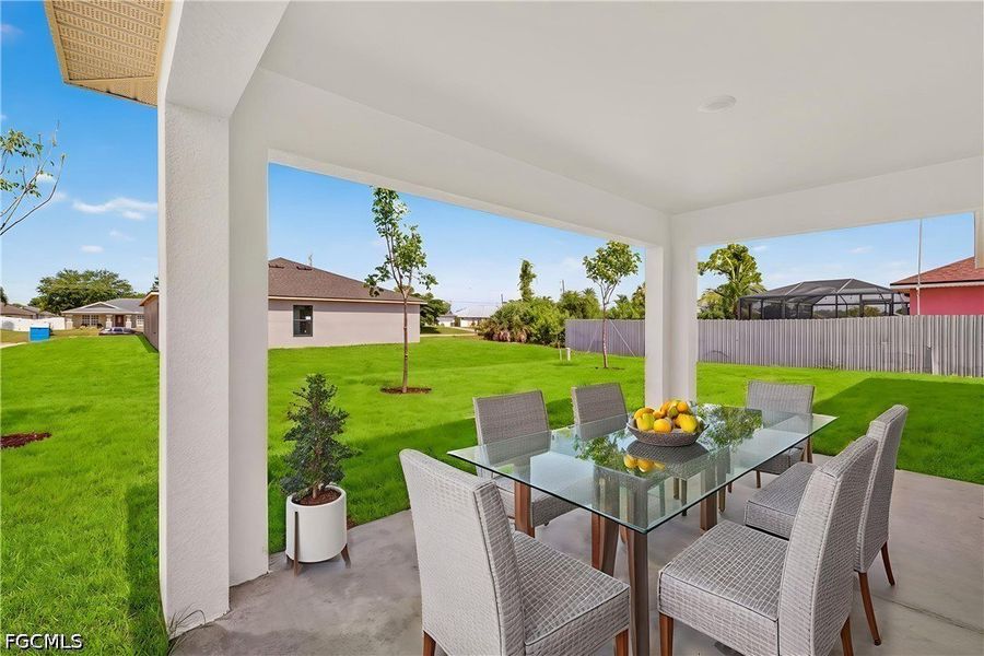 Exterior details and patio area of a home in Cape Coral, Cape Coral (Image 3).