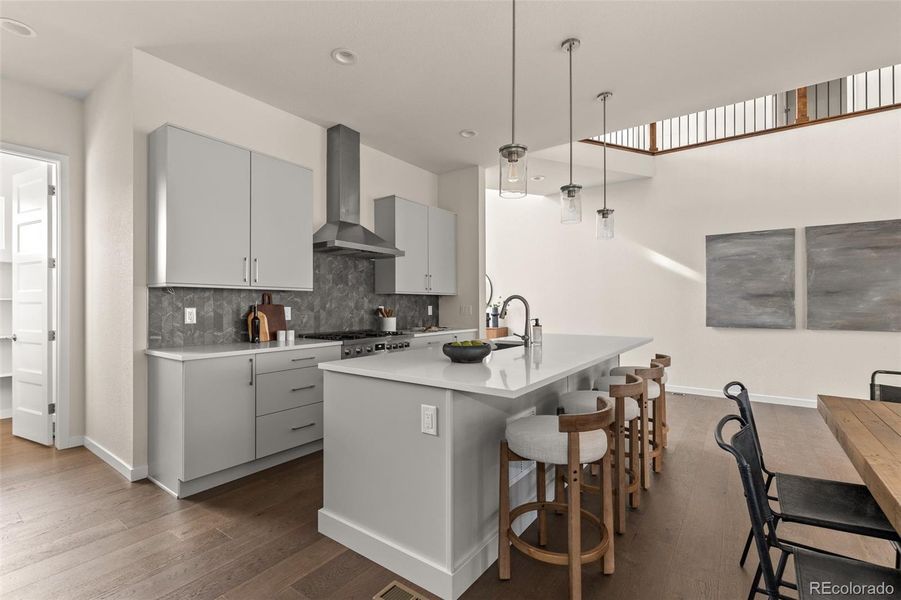 Furnished interior view inside a new home in Lyric at Ridgegate, Lone Tree (Image 5).