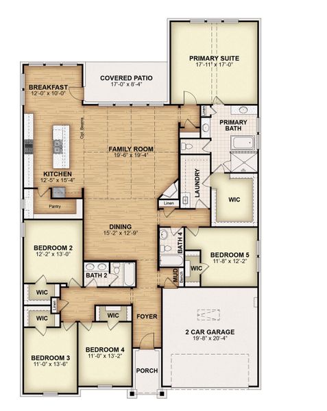 2D floor plan layout for the Diana - 70 ft Home Site by Rockwell Homes in Nelson Lake Estates, Rockwall, TX (Image 6). 2D floor plan layout for the Diana - 70 ft Home Site by Rockwell Homes in Nelson Lake Estates, Rockwall, TX (Image 6).