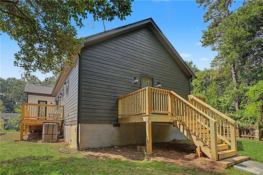 Exterior details and patio area of a home in , Atlanta (Image 3). Exterior details and patio area of a home in , Atlanta (Image 3).