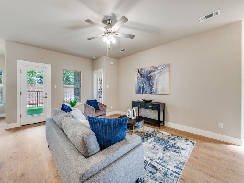 Representative furnished interior of a home built from the Messina by Ladera Texas in Ladera at Tavolo Park, Fort Worth (Image 16). Representative furnished interior of a home built from the Messina by Ladera Texas in Ladera at Tavolo Park, Fort Worth (Image 16).