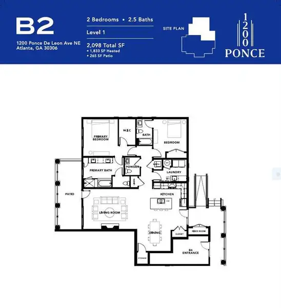 2D floor plan layout of this home in , Atlanta, GA (Image 2). 2D floor plan layout of this home in , Atlanta, GA (Image 2).