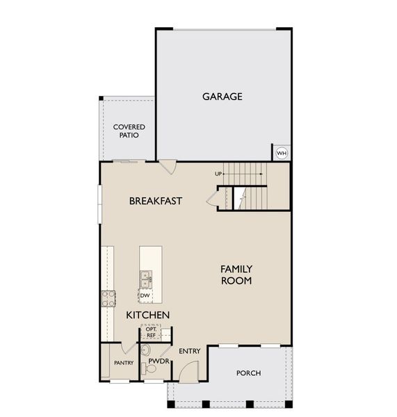 2D floor plan layout for the Lily by Ashton Woods in The Point, Rolesville, NC (Image 3).