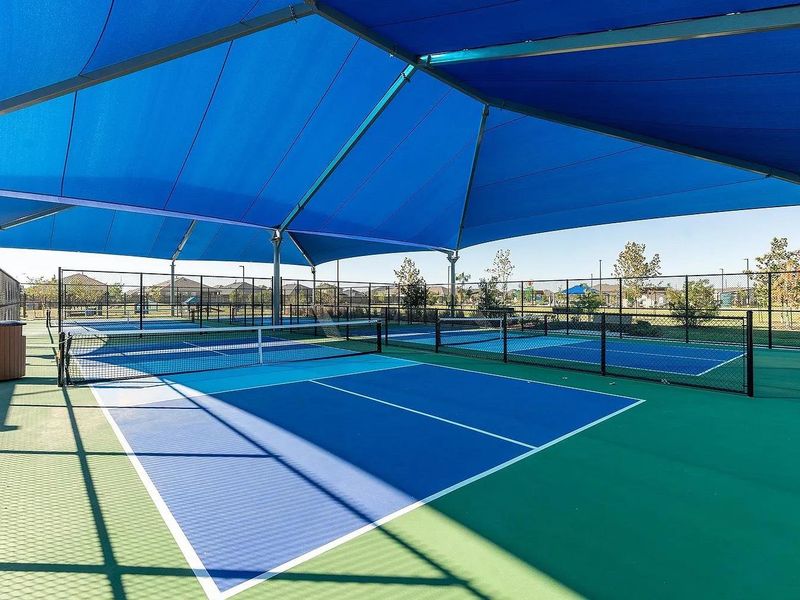 Shaded pickleball courts