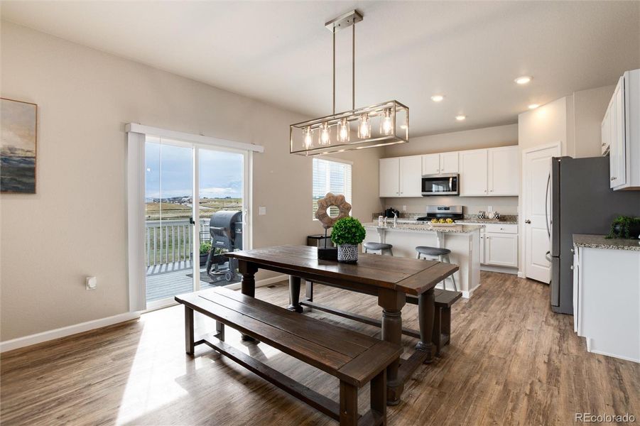 Dining space with lovely view.