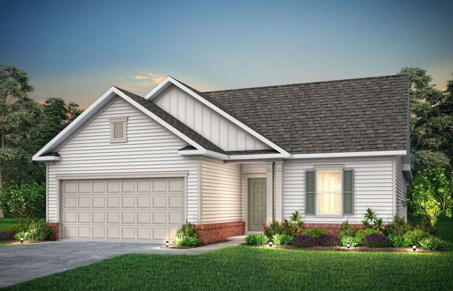 Front exterior of a new home in Forestwood, Longs, SC, highlighting curb appeal (Image 16). Front exterior of a new home in Forestwood, Longs, SC, highlighting curb appeal (Image 16).