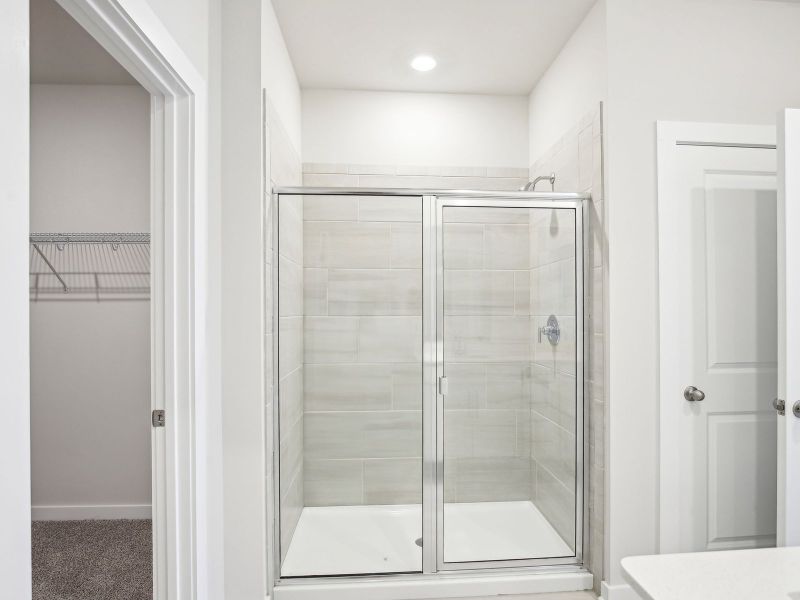 Primary suite bathroom in the Sherwood floorplan in a Meritage Homes community. Primary suite bathroom in the Sherwood floorplan in a Meritage Homes community.
