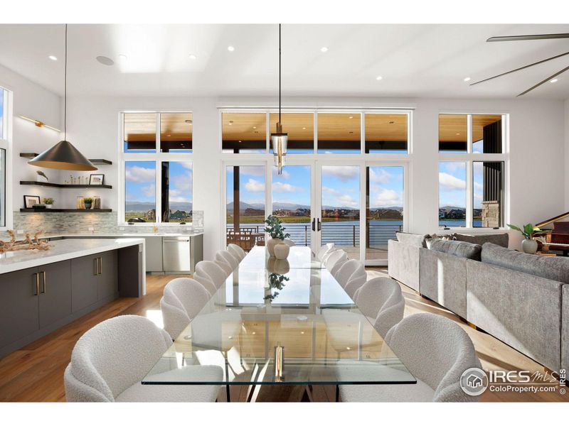 Dining Area with Lake Views