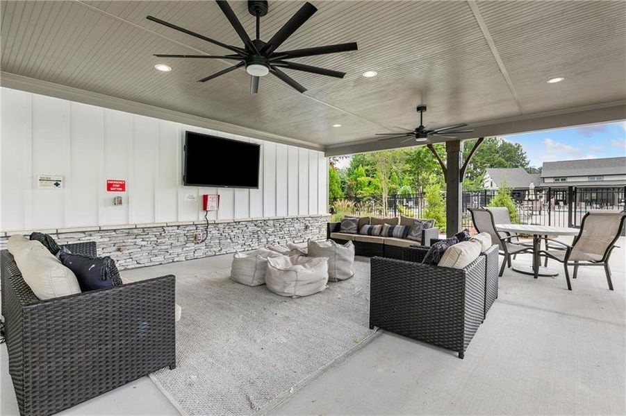 Exterior details and patio area of a home in , Hoschton (Image 25).